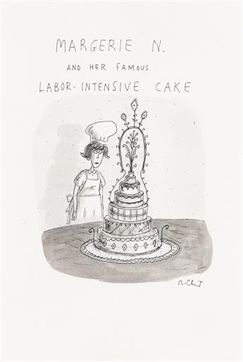 ROZ CHAST (1955- ) Margerie N. and her famous labor-intensive cake. [NEW YORKER / CARTOONS]